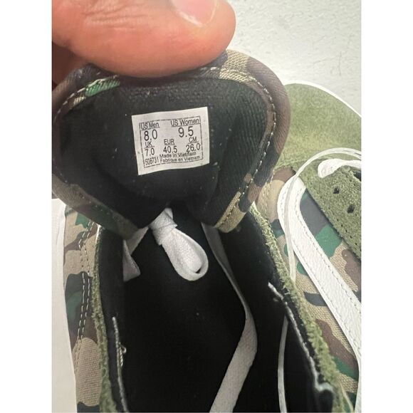 Vans Old Skool Men’s 8 Women’s 9.5 Sneakers Camo Green Suede Canvas Shoes NEW main image 6